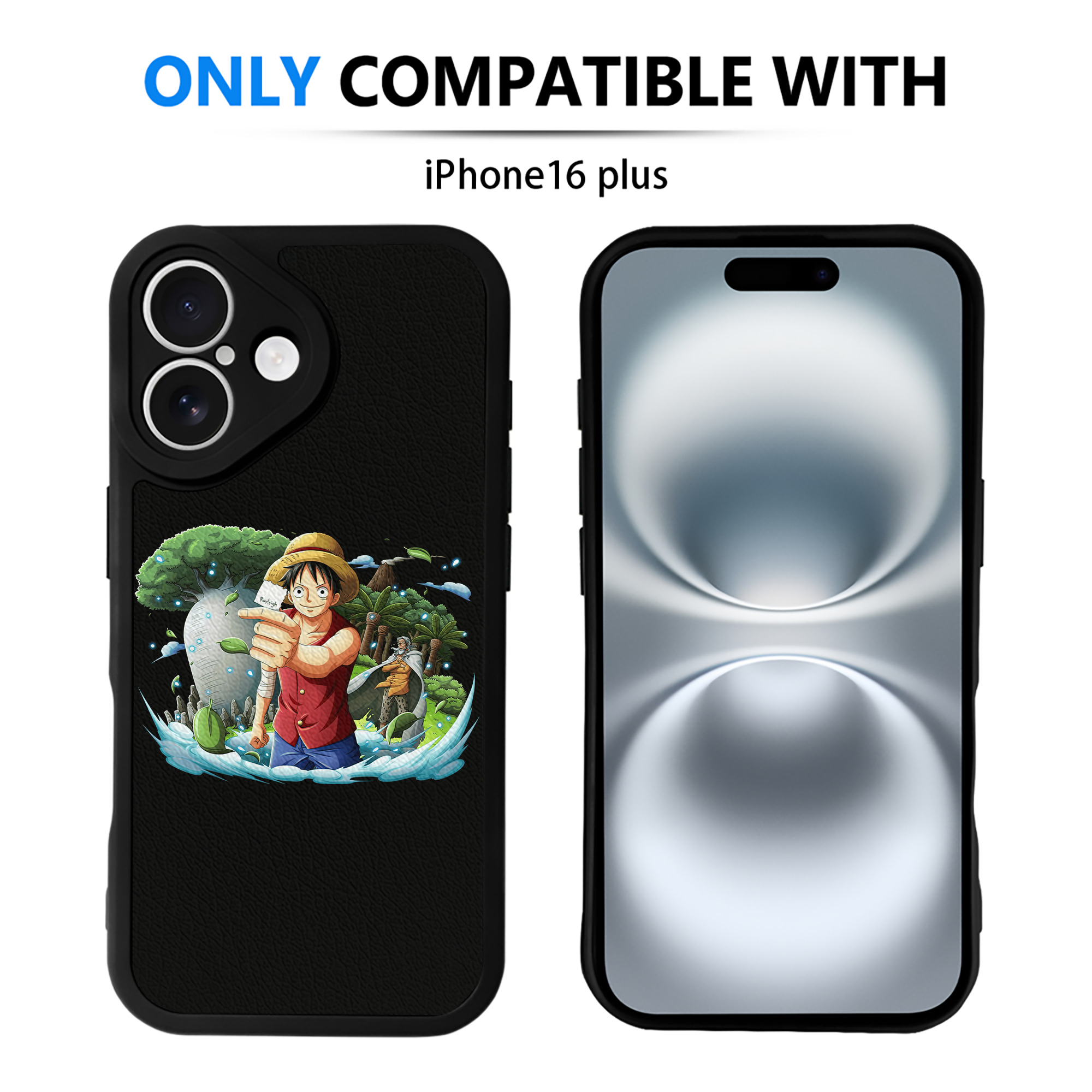 （画像用） ワンピース モンキー・D・ルフィ ONE PIECE Monkey D. Luffy 【iPhone 16シリーズ対応】シリコンスマホケース（レザー調） 材質：シリコン